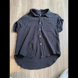 SHEIN size small black button up shirt